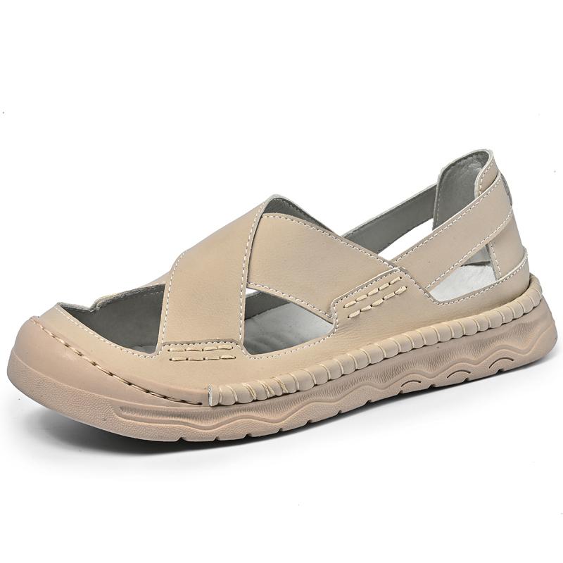 Fashion 2025 New Handmade Genuine Leather Sandals for Men Fashion Breathable Summer Anti-Slip Comfort Daily Wear Mens Shoes Size 38-45