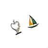 Romantic Sailboat Couple Figurine Sculpture Collectible Desktop Ornament for Bedroom Wedding