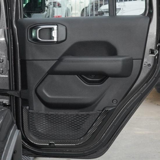 Carbon Fiber Rear Door Storage Accent Cover Trim For Jeep Wrangler JL Gladiator