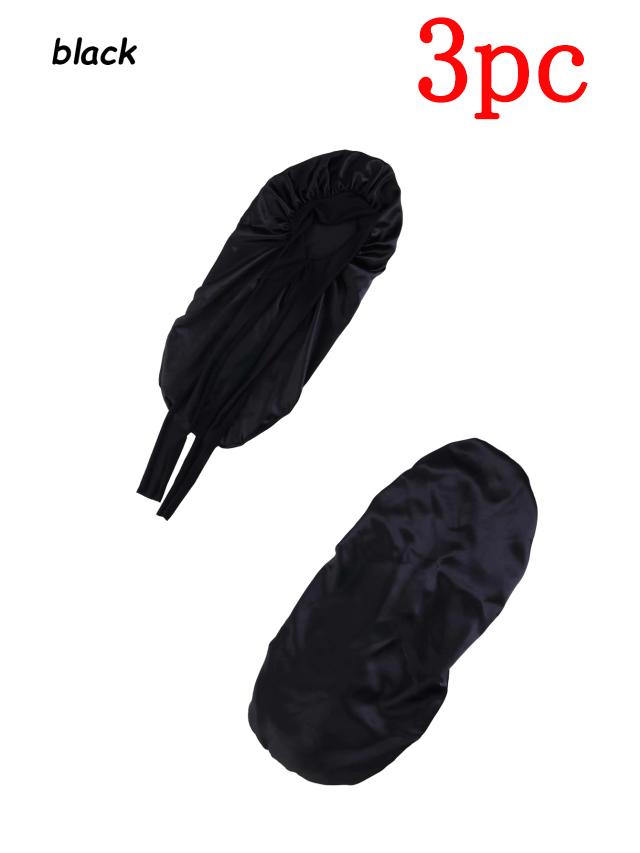 1/3pz Lunga Cuffia da Notte in Raso a Tesa Larga Morbido Cappuccio di Seta Avvolgimento per Capelli Cappuccio da Notte con Elastico Morbido Cappello per Acconciatura Avvolgimento per Capelli