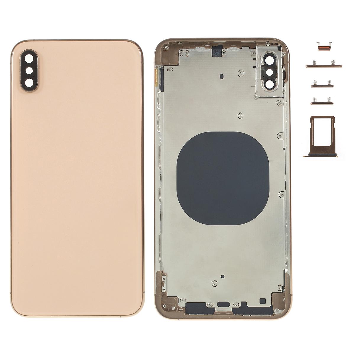 

For iPhone XS Max 6.5 inch Back Battery Housing Cover+Middle Plate Frame+Side Buttons Replacement Part (without Logo) Gold