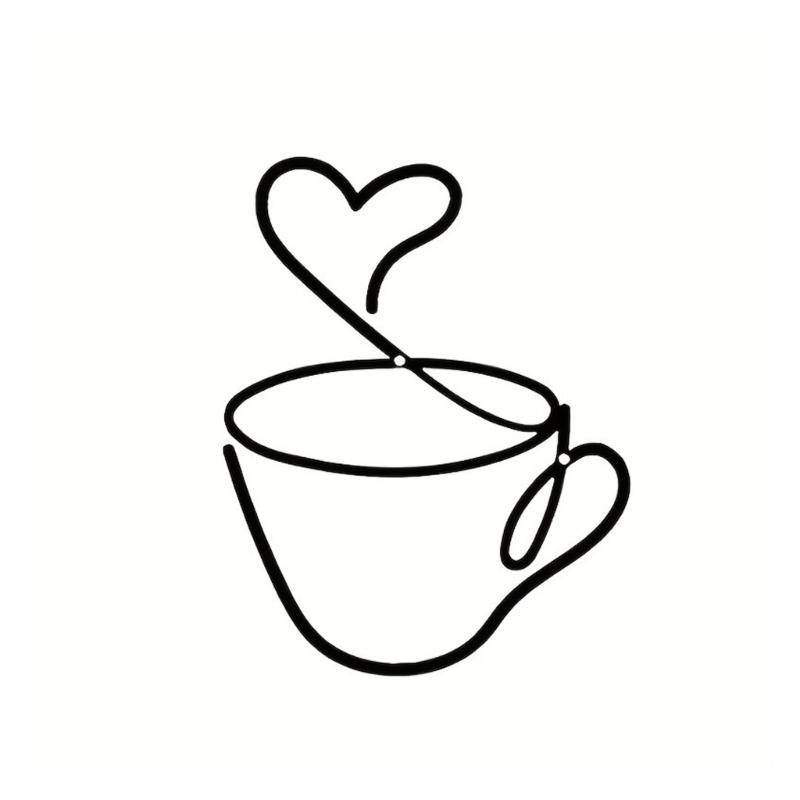 Creative Coffee Theme Wall Hanging Decors Metal Wire Wall Art Ornament Coffee Shop Decoration Home Interior Accessories