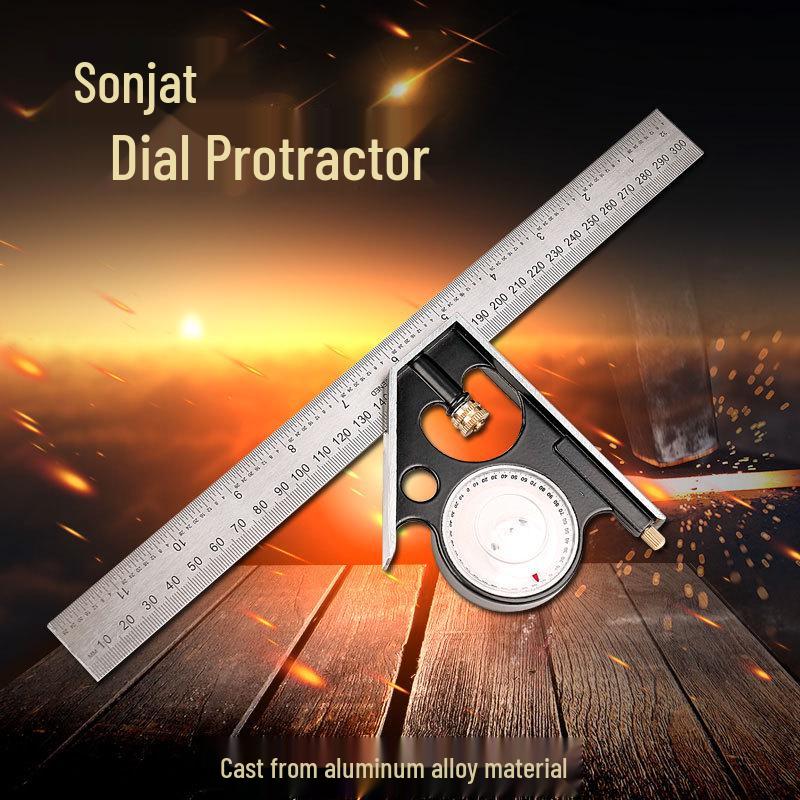 300mm Aluminum & Stainless Steel Multi-Functional Combination Square Set for Woodworking