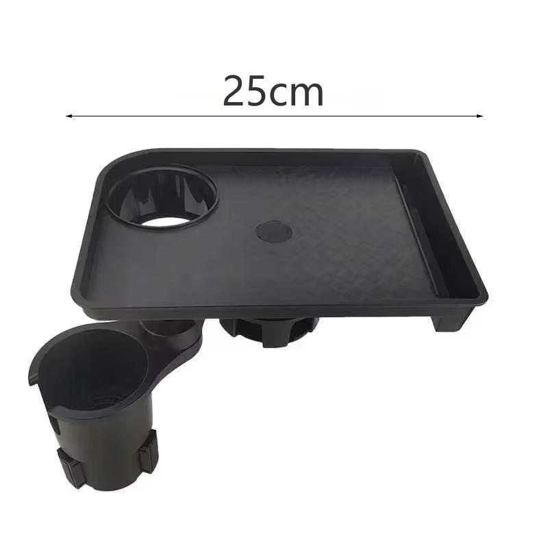 Car Cup Holder Expander 360° Rotatable Adjustable with Detachable Food Snack Tray & Phone Mount Car Storage Dinner Plate