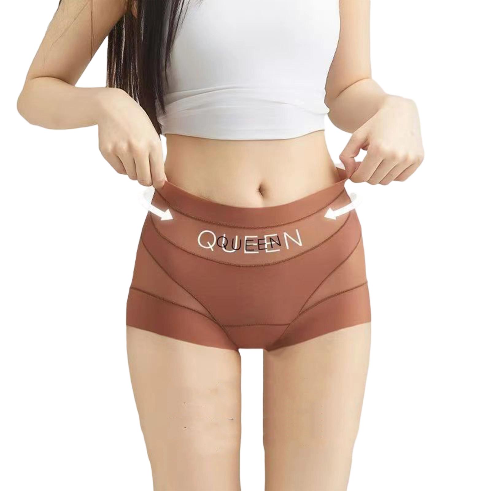 

Women s High Waisted, Abdominal Shaping Underwear, Thin, Comfortable, Seamless, Breathable Underwear M винний