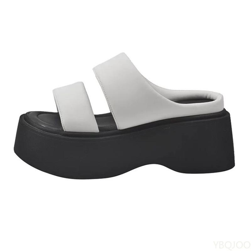Summer 2026 Women's Fashionable Wedge Heels Slides Chunky Sandals High Heels casual Woman Beach Thick Bottom comfort Flip Flops
