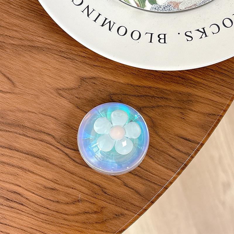 Small Fresh Laser Crystal Ball Flower Sequin Mobile Phone Airbag Bracket Paste Dream Girl Heart Ring