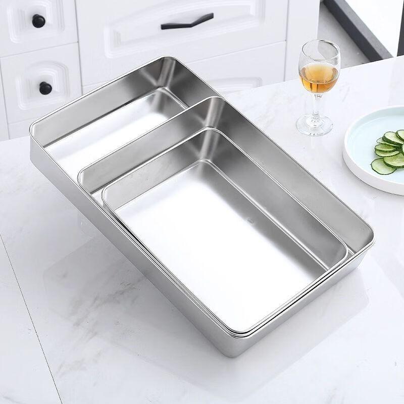 Stainless Steel Rectangular Deep Serving Tray