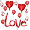 1 Set Valentine's Day Decorative Easy Balloons Mirror Design To Inflate Heart Confetti Balloon Wedding