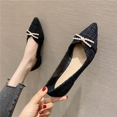 Kadın Flats Sivri Burun Düz Renk Büyük Boy 43 44 45 46 İnci Bahar Yeni günlük mokasen ayakkabıları düz ayakkabı Zapatillas Mujer