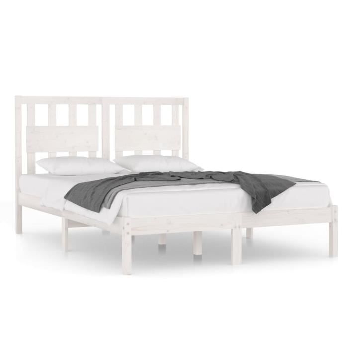 VidaXL Bed Frames White Solid Pine Wood 120x200 Cm 3103929