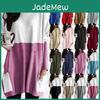 Elegantes Damen Pullover Minikleid Bluse in lebendigen Farben mit zwei Taschen