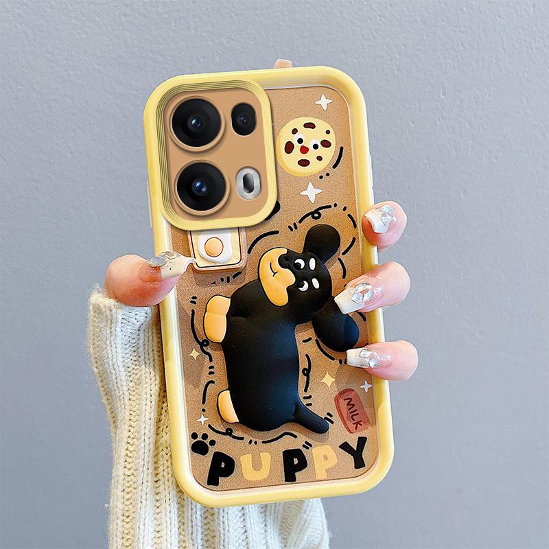 KEYSION Shockproof Case for OPPO Reno13 Pro 5G with Lanyard Soft Silicone Cute 3D Cartoon Doll Phone Cover for OPPO Reno 13 5G
