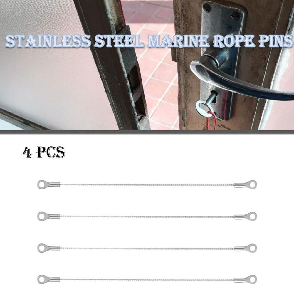 4pcs Rope Pins Nylon Coated Stainless Steel 200mm Cabinet Door Door Restrictors For Superior Strength Hot Sale