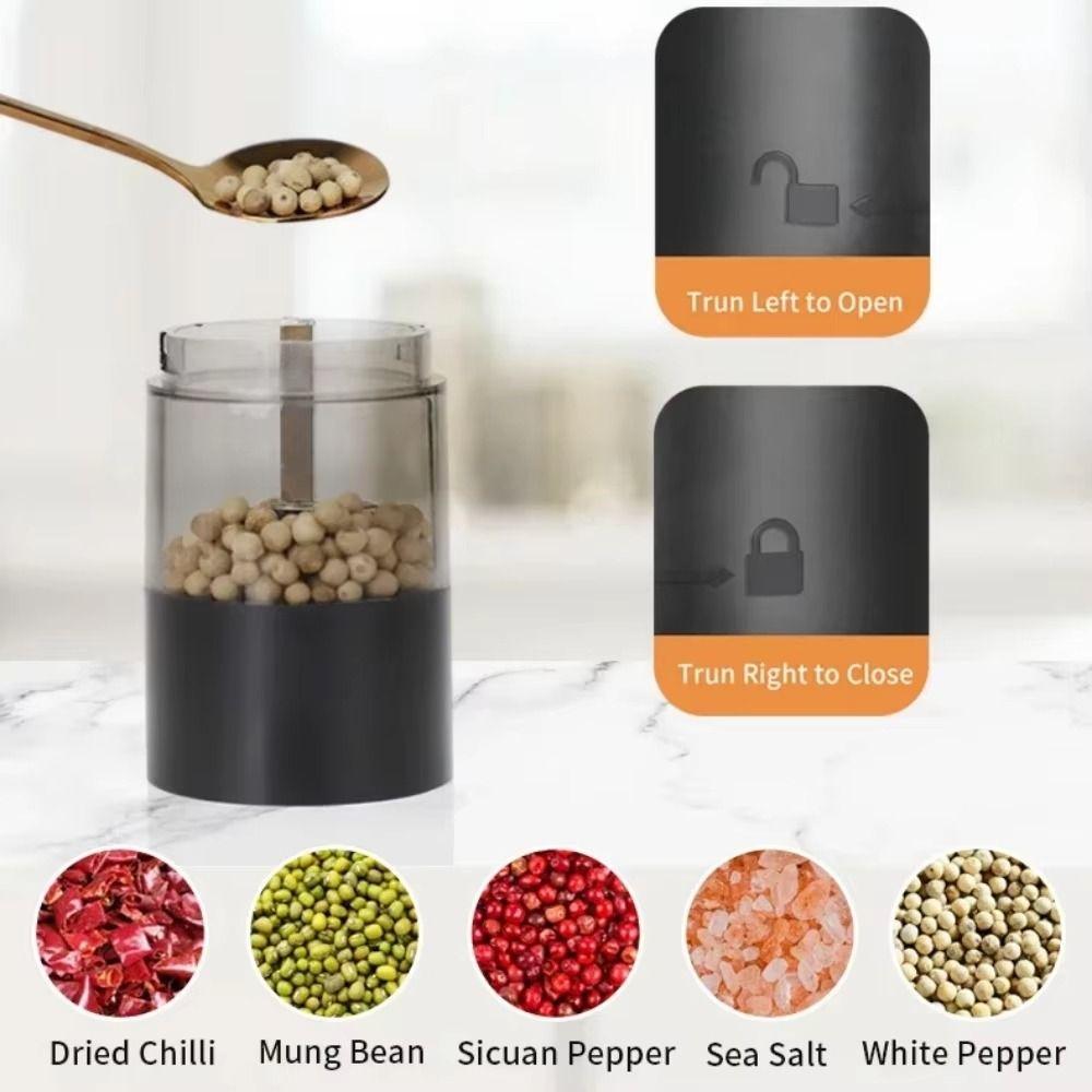 Large Capacity Auto Salt Mills Adjustable Kitchen Grinding Tool Electric Spices Grinder  Sea Salt