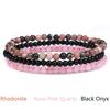 4mm Natural Stone Beads Bracelet With 3pcs Stones Rose Quartzs Amethysts Red Agates Turquoises Opal Bracelet Set For Women Men