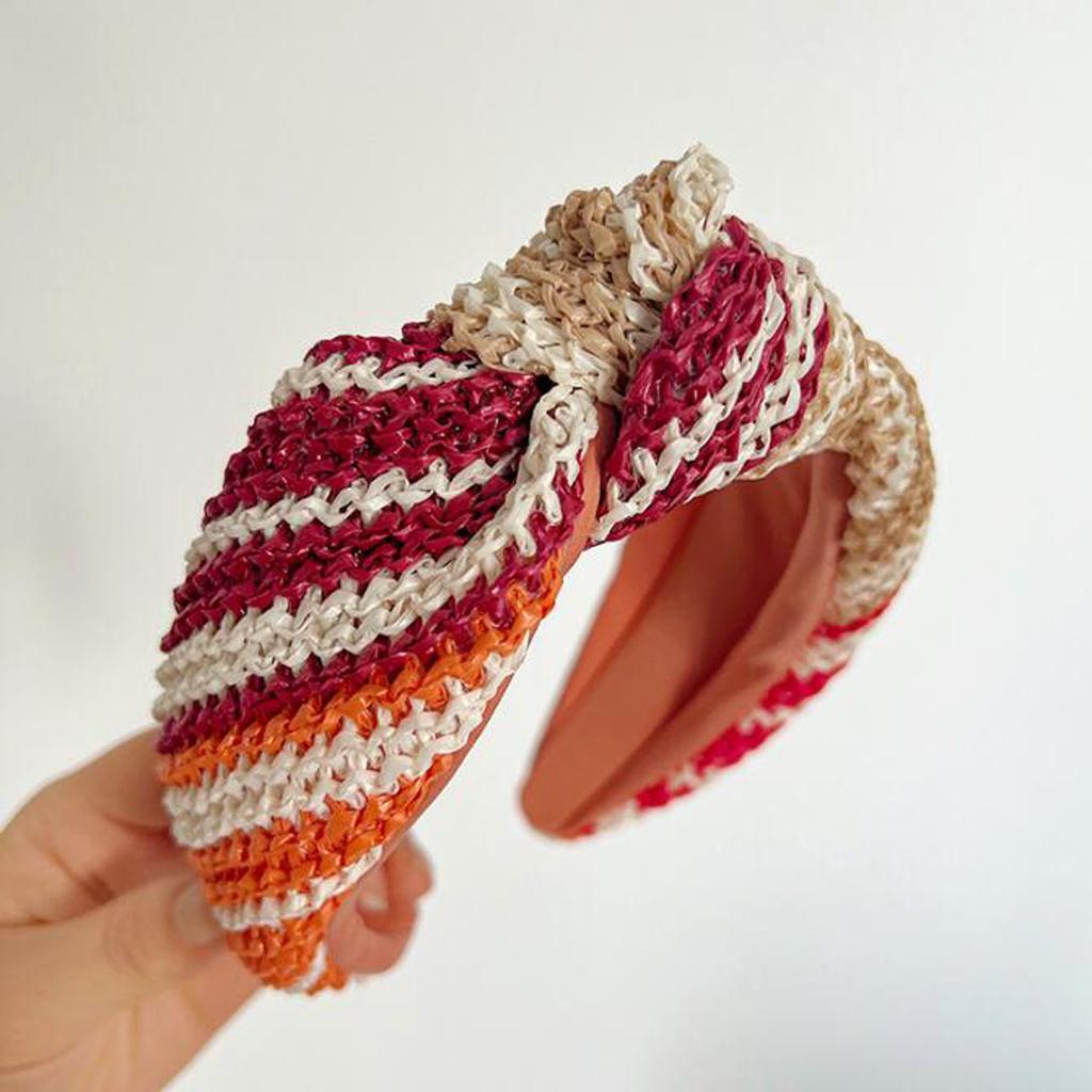 PROLY New Fashion Headband For Women Wide Side Knitted Hairband Autumn Winter Colorful Turban Center Knot Headwear