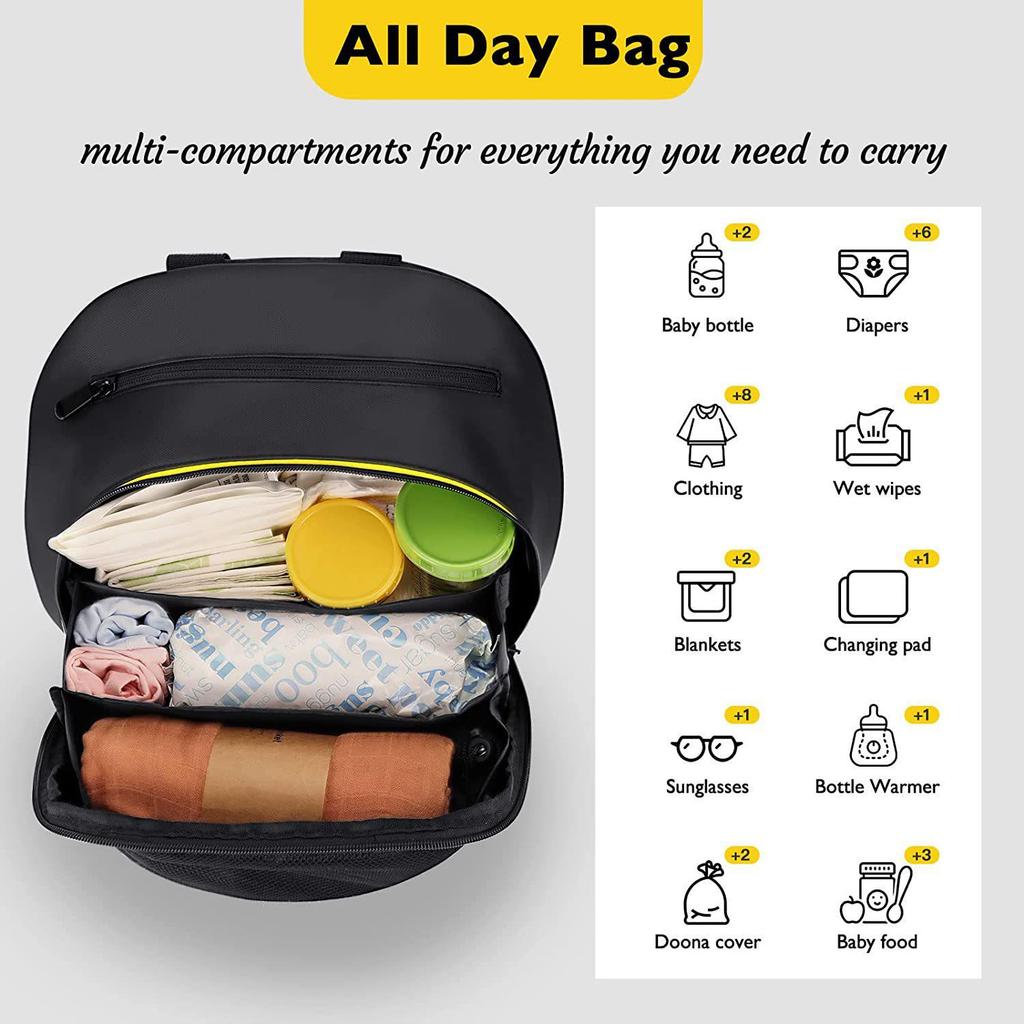 Doona Multi-functional Stroller Hanging Bag - Large Capacity Pram and Mommy Storage Basket