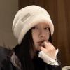 Pile hat children's new warm white plush bucket hat suitable for big face cold hat bucket hat big face small