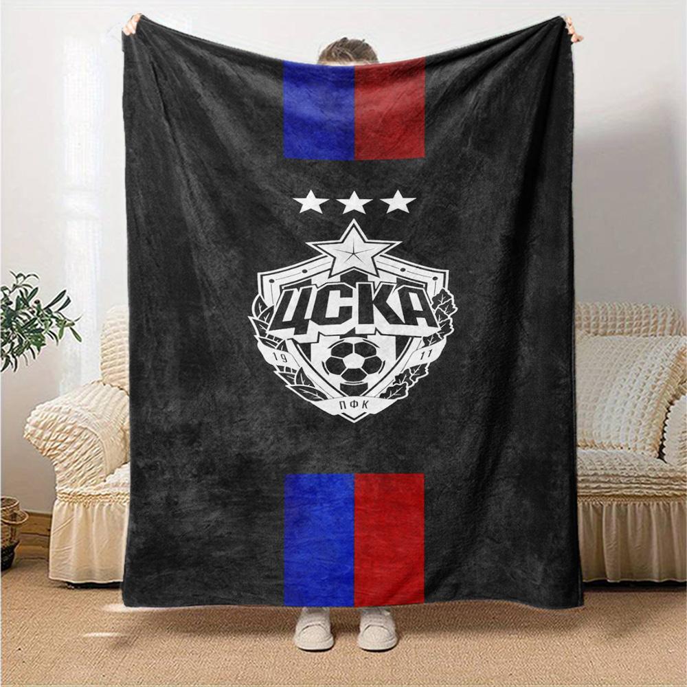 CSKA Moscow Print Flannel Blanket High Quality Warm Comfortable Cover for All Seasons Perfect for Gifts Home Decor