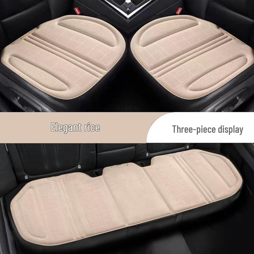 Universal Breathable Lambskin Suede Car Seat Cushion for All Seasons