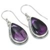 Natural Brazilian Amethyst Gemstone 925 Solid Sterling Silver Earring 1.50" t2O22