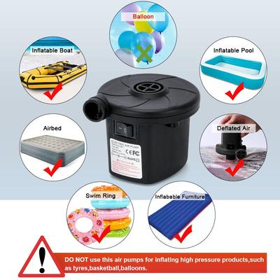 Pripučiamas siurblys elektrinis oro čiužinys stovyklavimo siurblys, nešiojamas greitas užpildymas, skirtas naudoti namuose