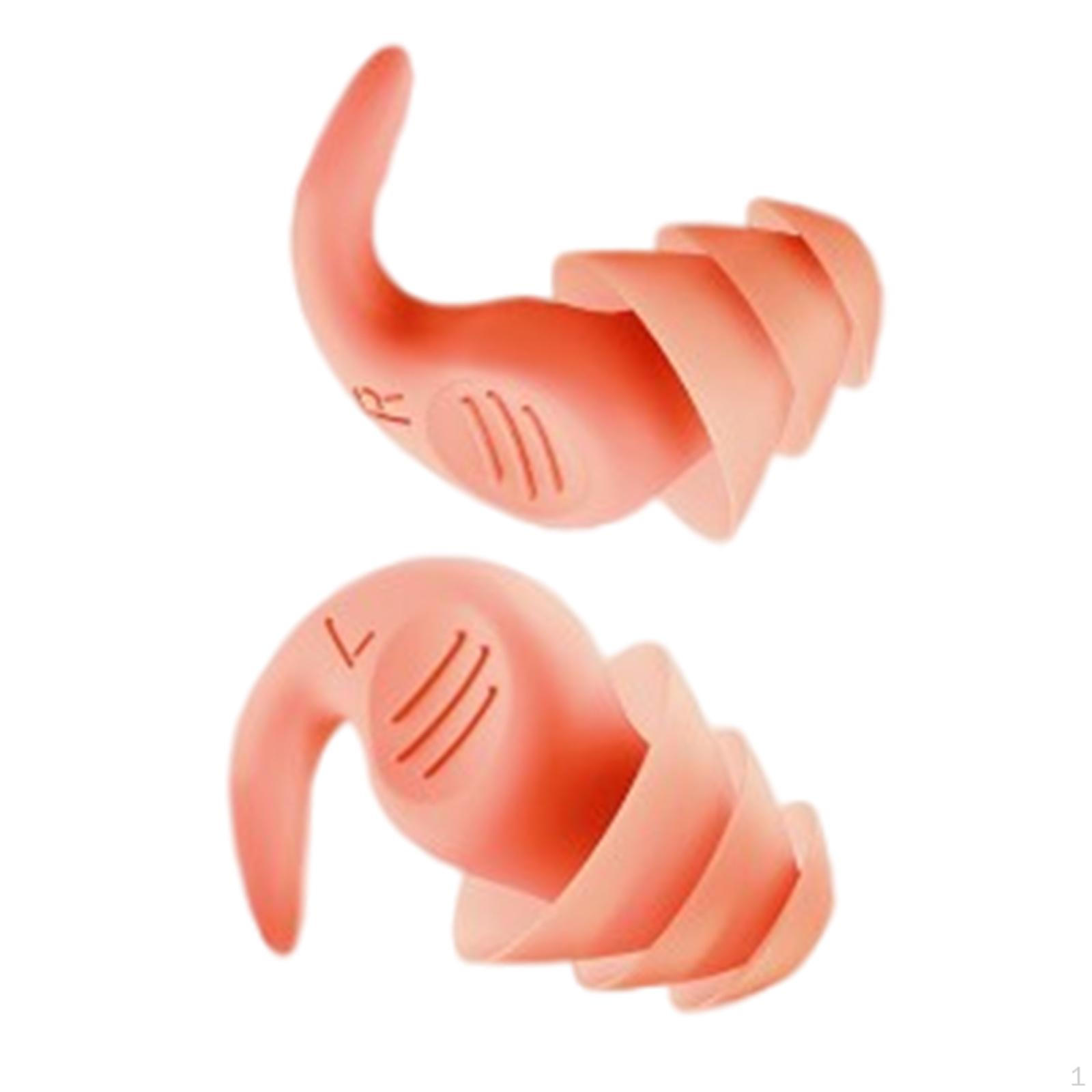 

1 пара многоразовых берушей для сна с шумоподавлением, подходящих для стрельбы, плавания, работы, с розовый