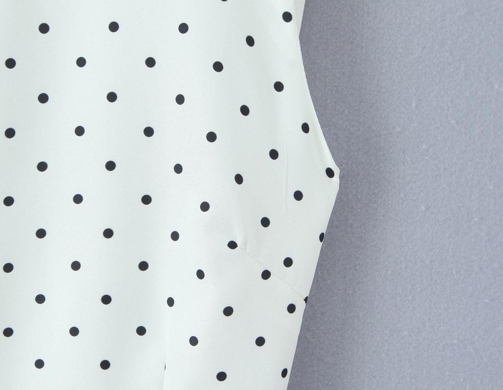 2026 Sweet Polka Dot 2-Piece Set: Slim Fit Backless Crop Top & Low-Waist A-Line Mini Skirt