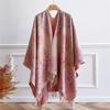 Luxusmarke Herbst Kaschmir Pashmina Schal für Damen Wickel Warm Winter Schals Decke Druck Damen Foulard Poncho Stola