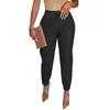 Damenmode Einfarbig Kordelzug Tasche PU-Leder Lässige Mode Kordelzug Lederhose Hose Damen