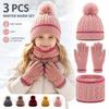 Knitted Winter Hat Scarf Gloves Thicken Toddler Winter Hat New Thickened Knitted Hat  Outdoor Use