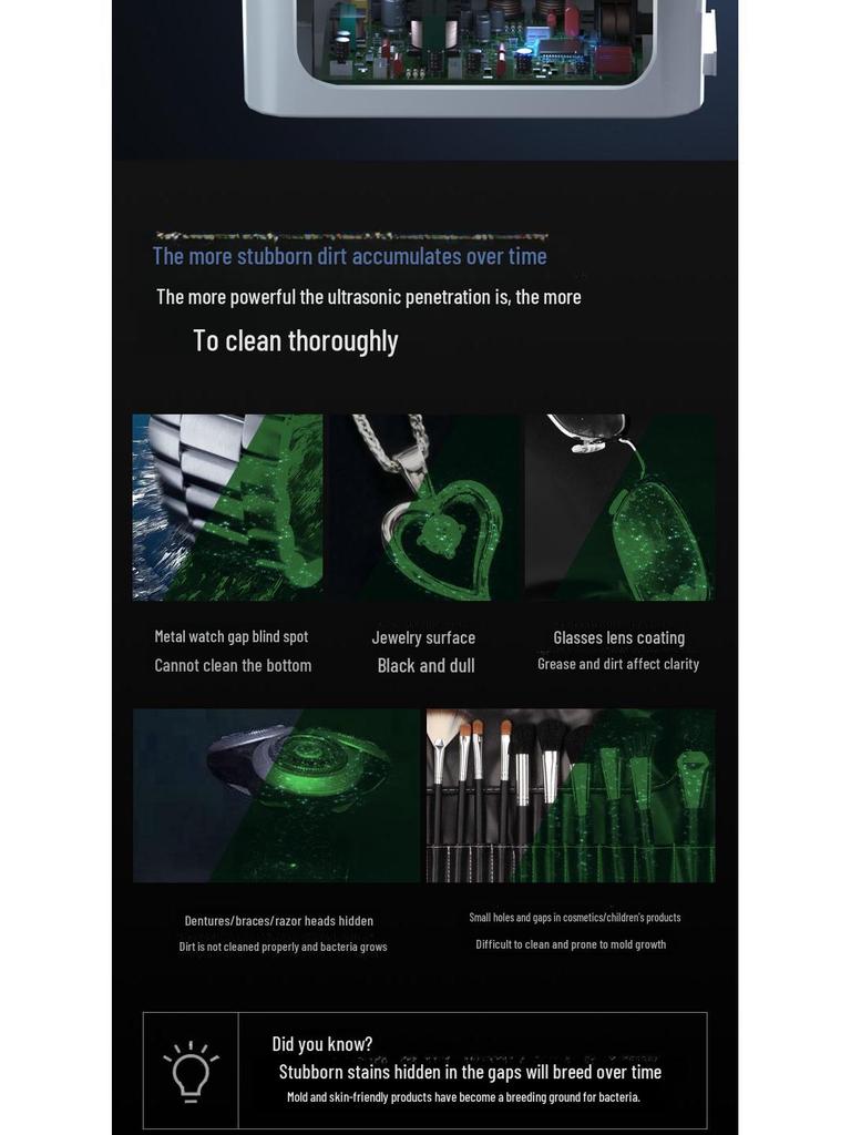 German TINME Ultrasonic Cleaner for Glasses, Jewelry, Watches, and Contact Lenses