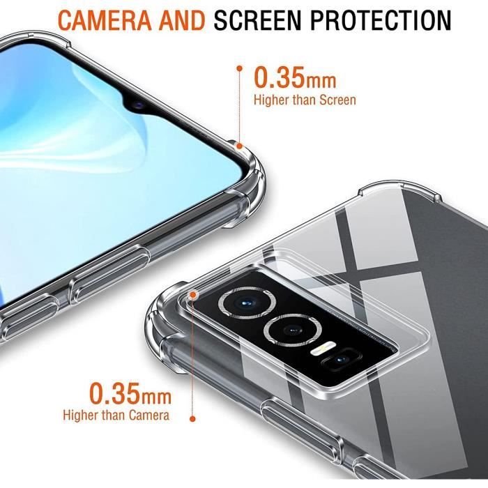 Schutzhülle - für Vivo - Y76 5G - Hochfestes Silikon - Transparent - 4 verstärkte Ecken