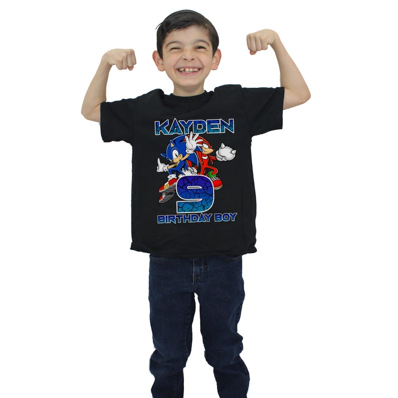 Custom S0niC Birthday Shirt | Personalized Kids Party Outfit 100