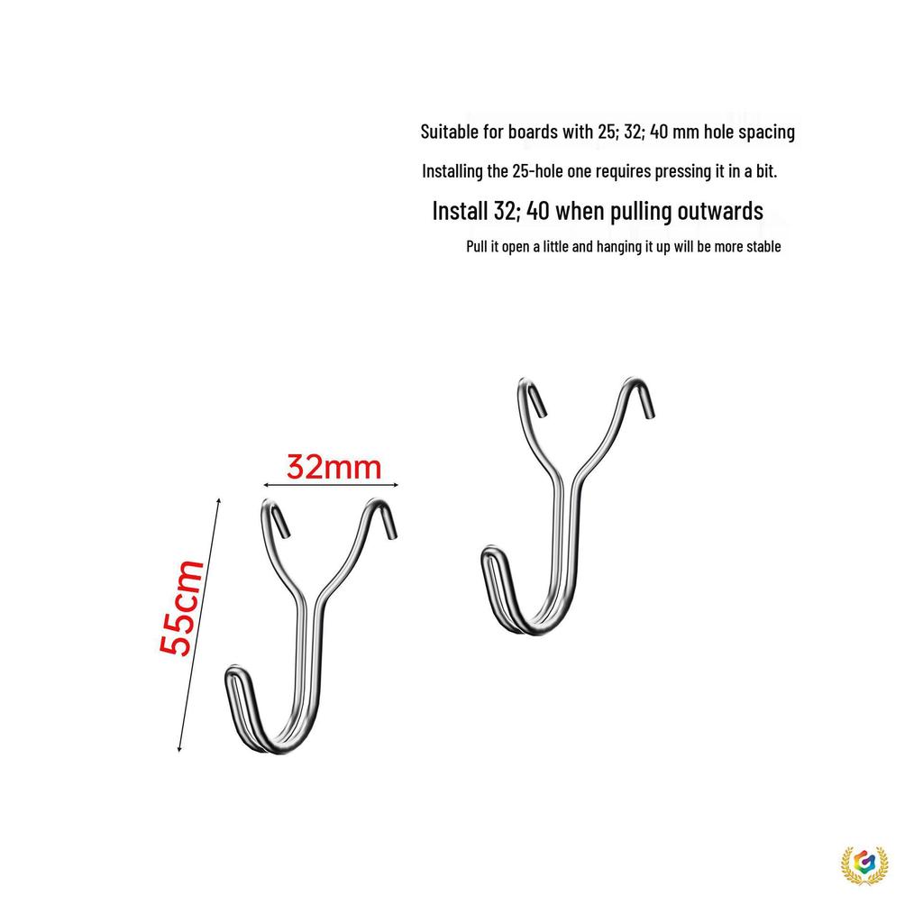 Stainless Steel Pegboard Hooks for Supermarket Shelves and Perforated Walls