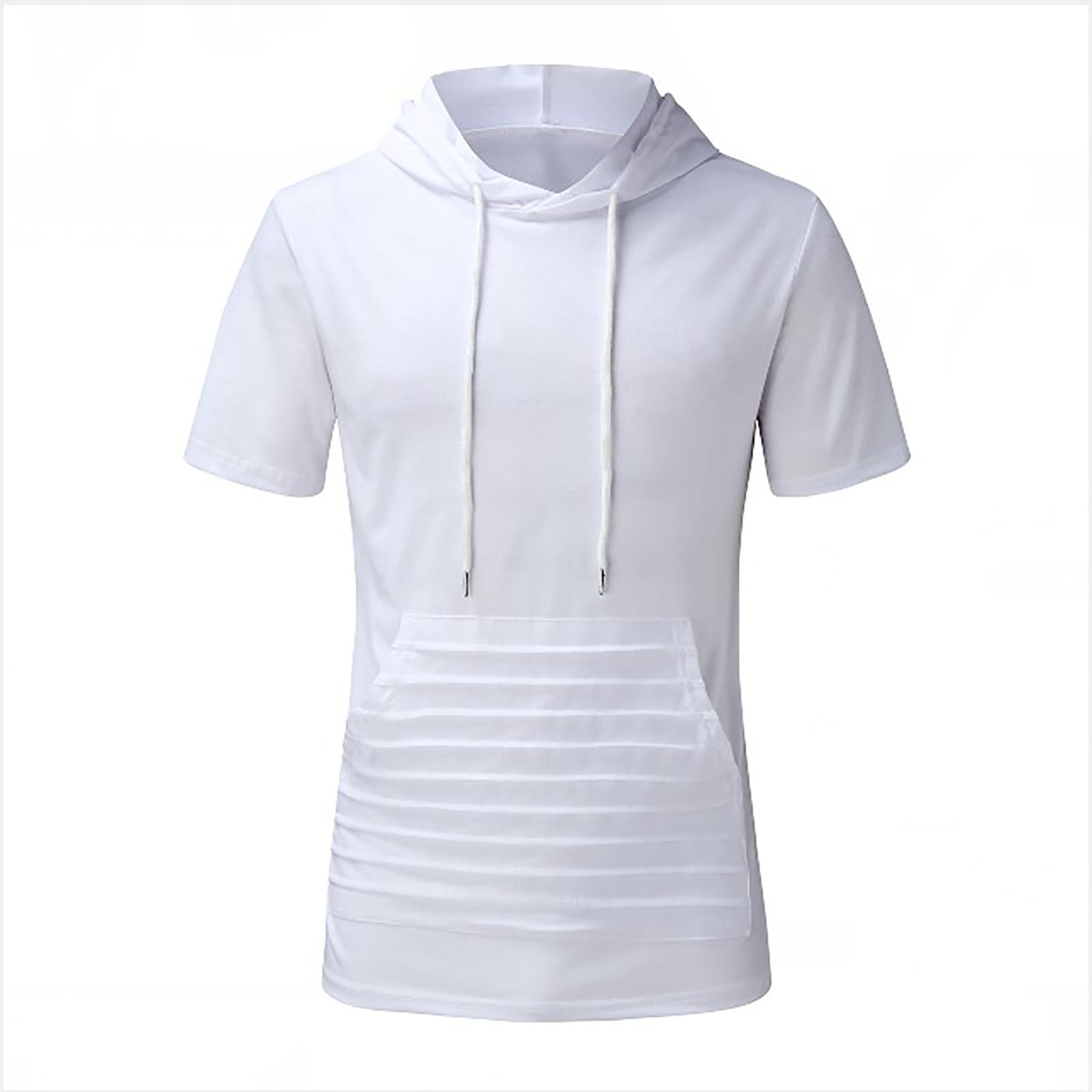 

Мужская спортивная толстовка с карманом на молнии для тренировки мышц, футболка с коротким рукавом XXL белый