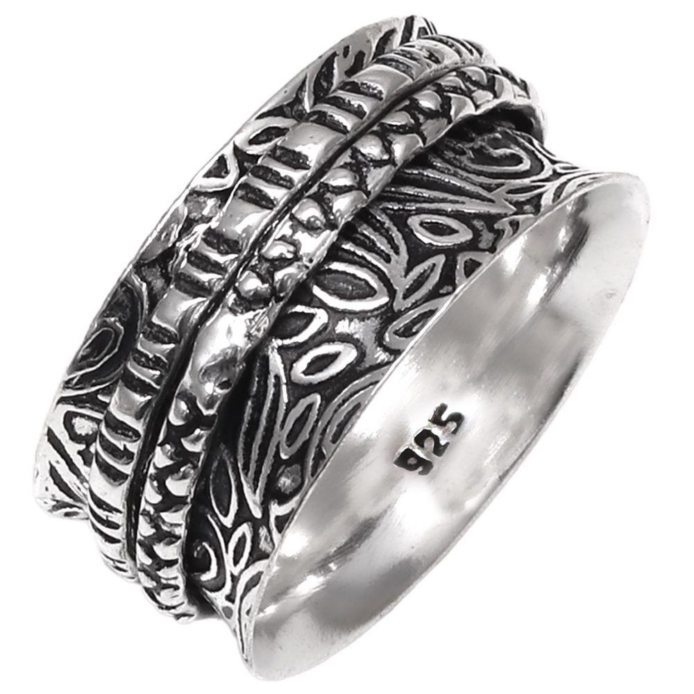 

Meditation Rings,Anxiety Rings Gemstone Unisex 925 Silver Jewelry Rings 7 7 срібний