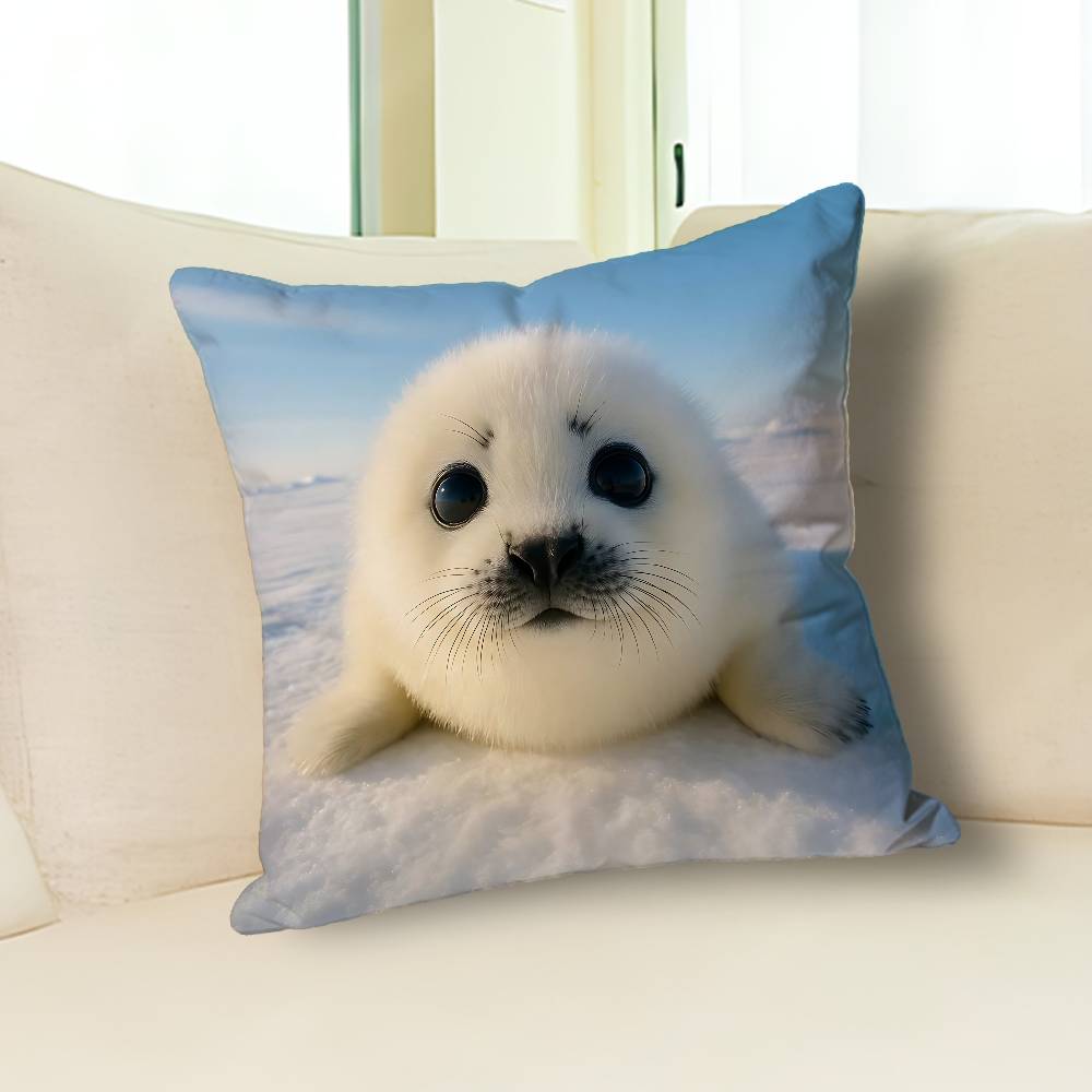 Funny S-Seal Sea Various Sizes Square Pillow Case For Car Home Bedchamber Decor Custom Valentine gift