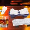 Forma de Gelo de Silicone de Grau Alimentício com Tampa 4 Compartimentos Liberação Fácil Formato de Sapato Criador de Cubos de Gelo para Bar Doméstico