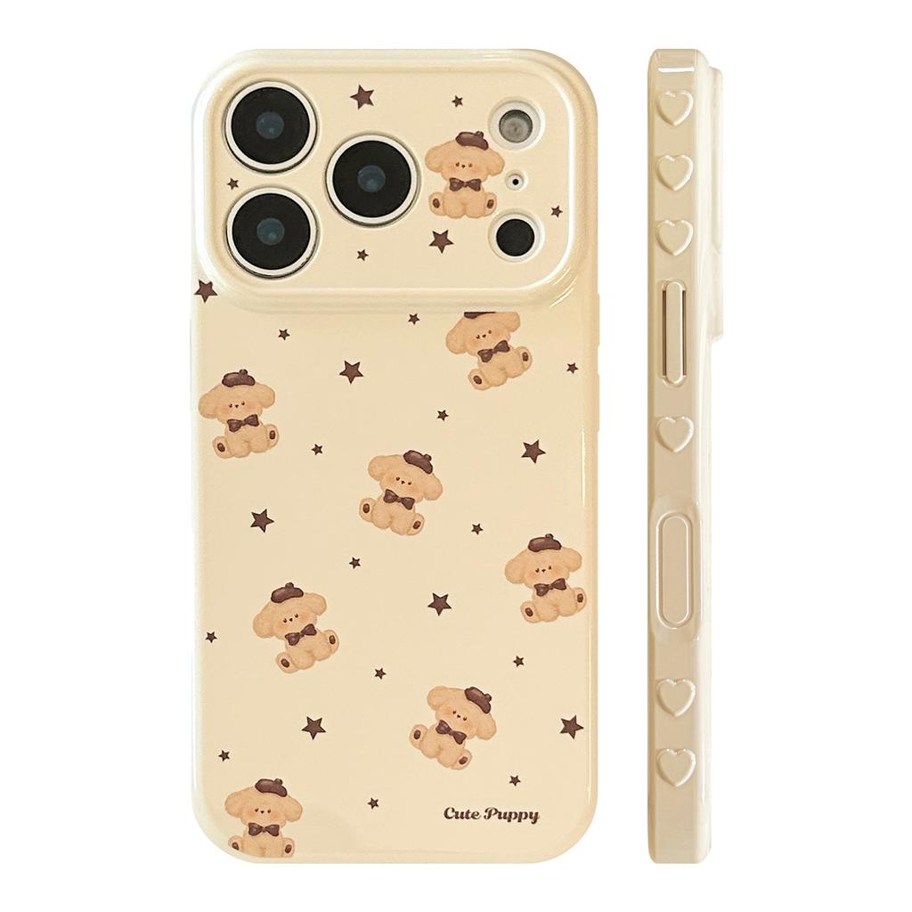 Retro Cartoon Puppy Suitable for Apple 17pro Max Mobile Phone Case for Iphone16 Anti-fall 15 Korean Style Ins Style 13