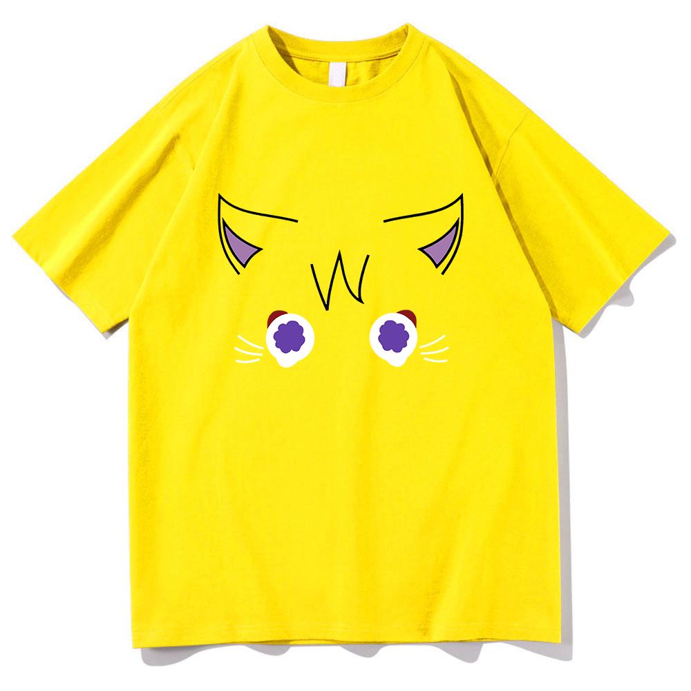 Genshin Impact Scaramouche Cat T Shirt Funny UnisexWomen Clothing Harajuku Summer Tops Vintage Unisex Cotton Graphic T Shirts