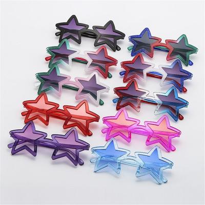 1 Stück sternförmige Sonnenbrille für Damen, Vintage-Pentagrammbrille, glänzende Sonnenbrille für sommerliche Strandpartys