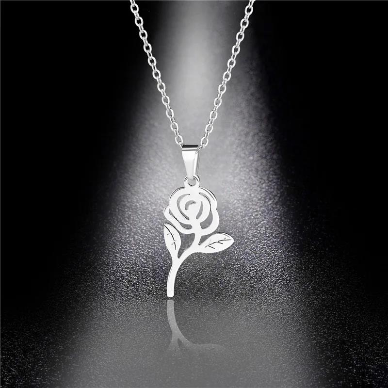 Bear Necklace Stainless Steel Jewelry Fashion Jewelry Fine Silver Color for Women Girls and Valentine Birthday Party Gift Super