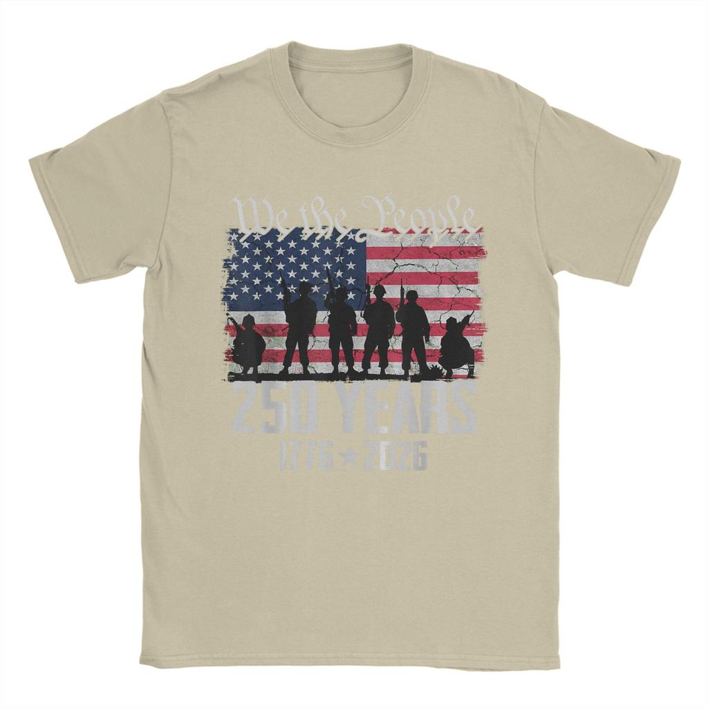 Flag Vintage 250 Years American 1776 2026 250th Usa Birthday Cotton TShirt For Couple Beach Y2k Fun TShirts Novelty Tee Shirt