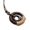 2026 Vintage Neck Chokers Necklace Korean Fashion Jewelry Wooden Pendants "Handmade" Long Necklace for Women Trending Products