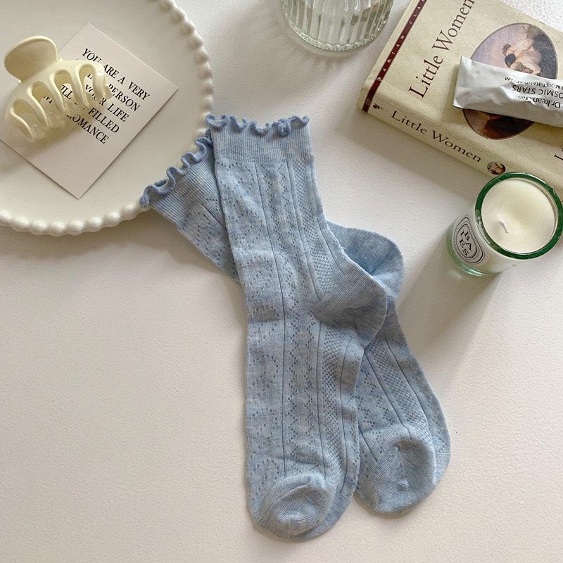 Sexy Lace Girl Summer Net Socks, School-style Sweet Girl Pile Socks, Calf Socks