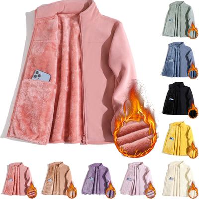 Women's High Quality  Fleece Jacket Outerwear Plus Velvet Thickened Sweater