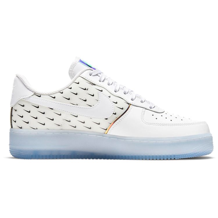 Nike Air Force 1 07 Premium Swoosh Pattern Men Sneakers White Multi-Color Racer-Blue CK7804-100