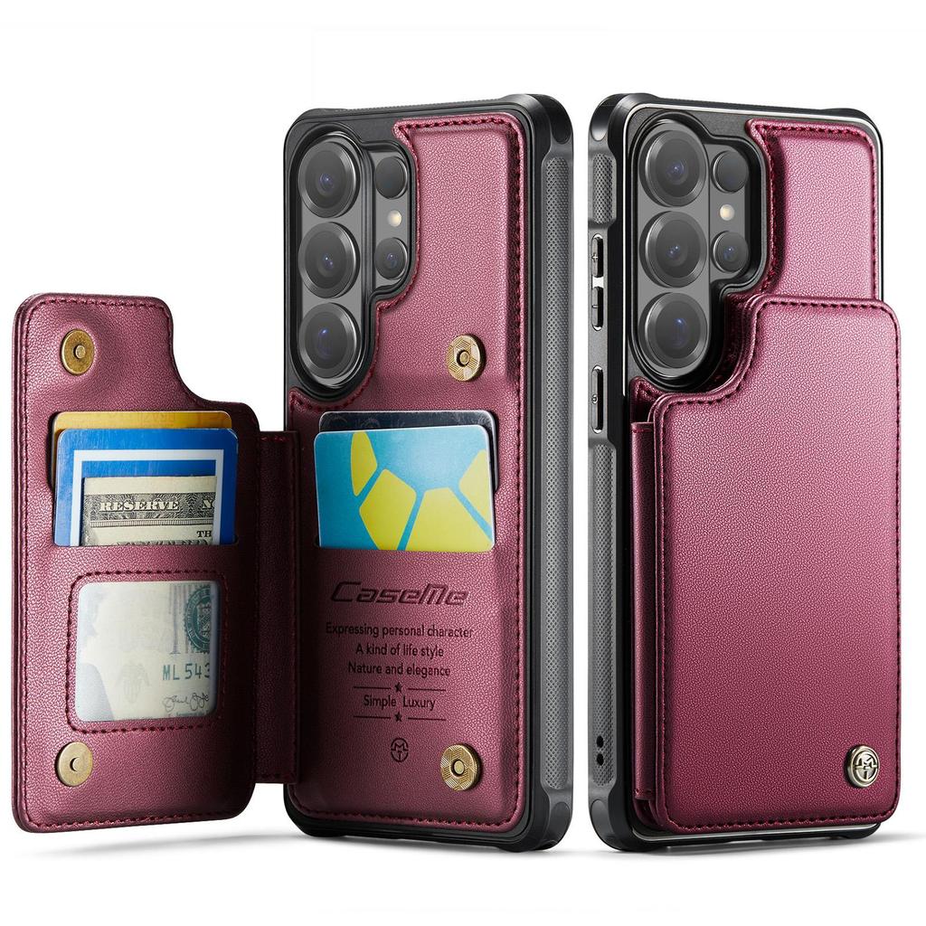 CaseMe Premium PU Leather Case For Samsung Galaxy S26+ S25 S24 S23 S22 S21 S20 Plus Ultra FE Card Wallet Holder Phone Back Cover Protector Skins